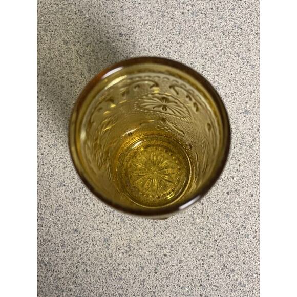 1 Vintage Brockway Glass American Concord Amber Juice Glass Goblet 4oz - Picture 3 of 5